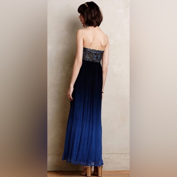 Anthropologie Ocan Fade Maxi Dress By Moulinette Sours Sz 6 Petite Blue - Picture 1 of 14